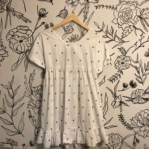 NWT Zara Polka Dotted Dress with Tie Back